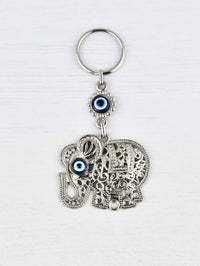 Evil Eye Keyring Elephant Metal