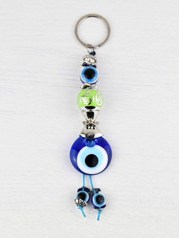 Evil Eye Keyring Large Green Ball