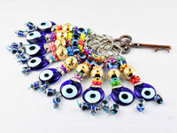 Evil Eye Keyring Large Yellow Ball Colourful