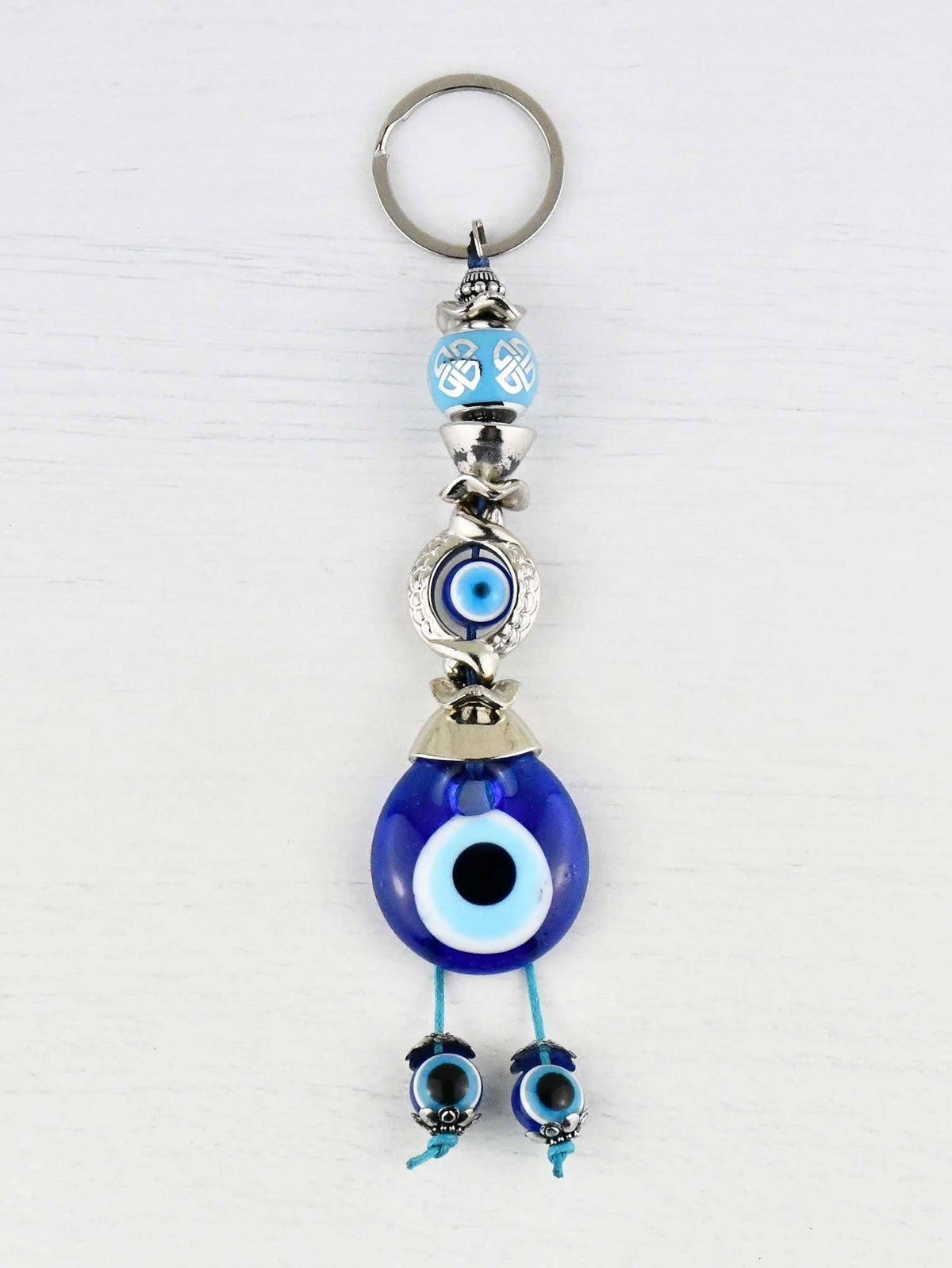 Evil Eye Keyring Light Blue Ball