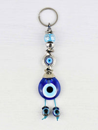 Evil Eye Keyring Light Blue Ball