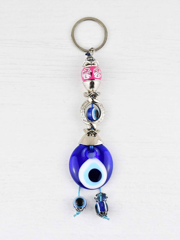 Evil Eye Keyring Small Pink Ball