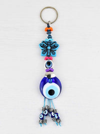 Evil Eye Keyring Turquoise Butterfly Design