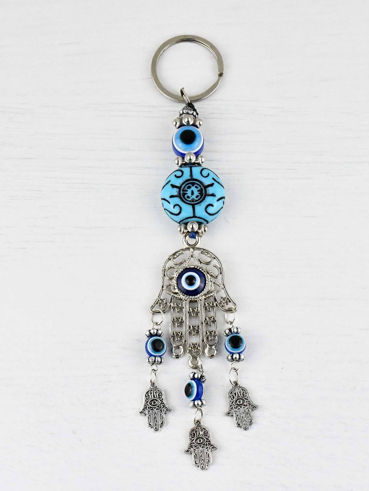 Evil Eye Keyring Hamsa Hand Tassel