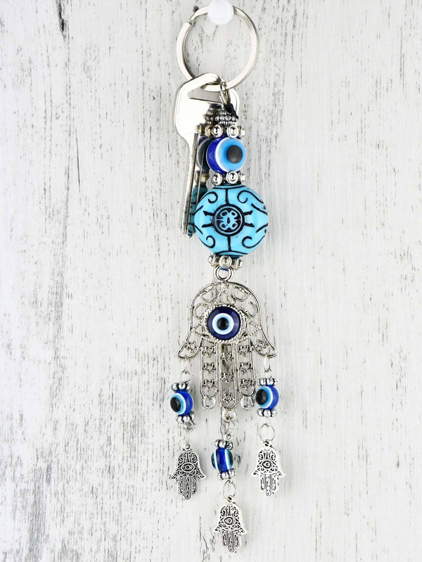 Evil Eye Keyring Hamsa Hand Tassel