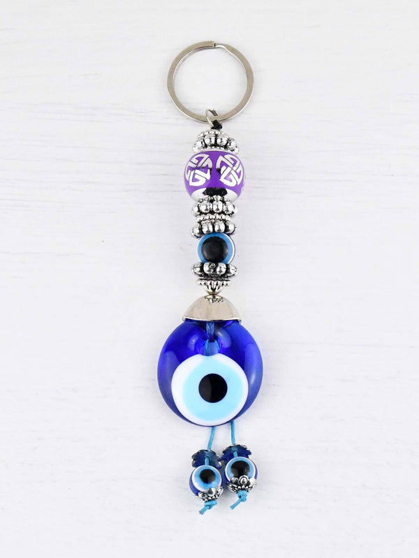 Evil Eye Keyring Large Purple Ball 