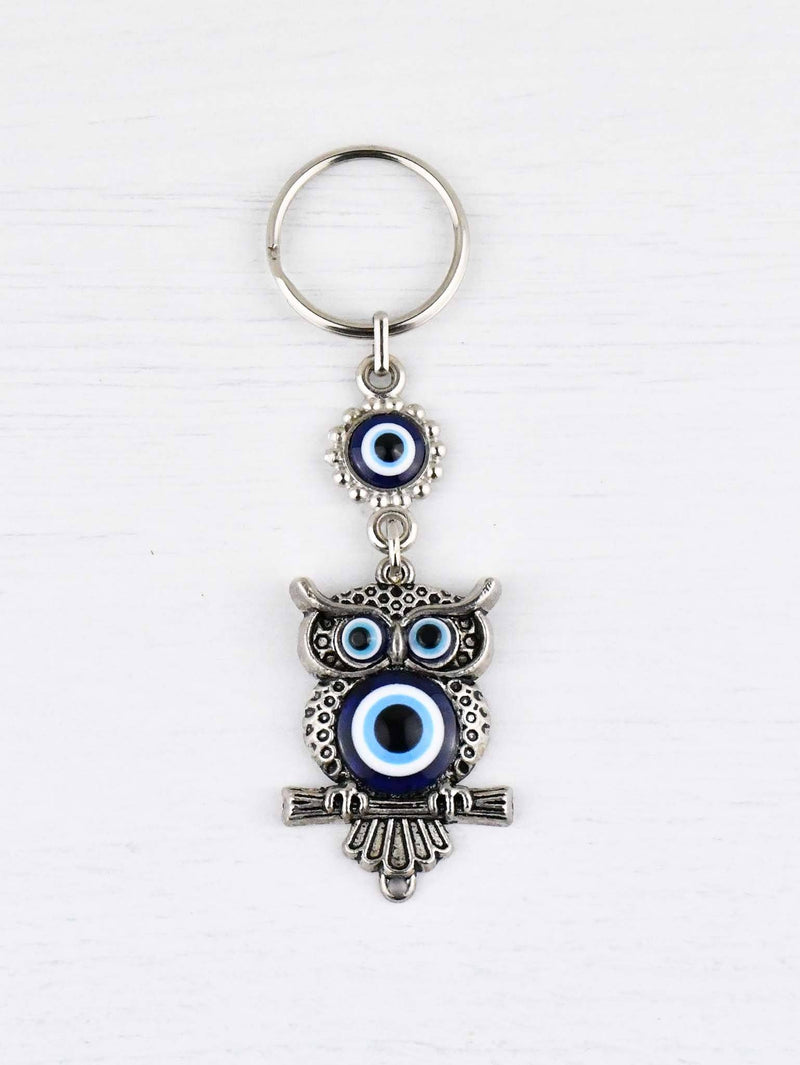 Evil Eye Keyring Owl Metal