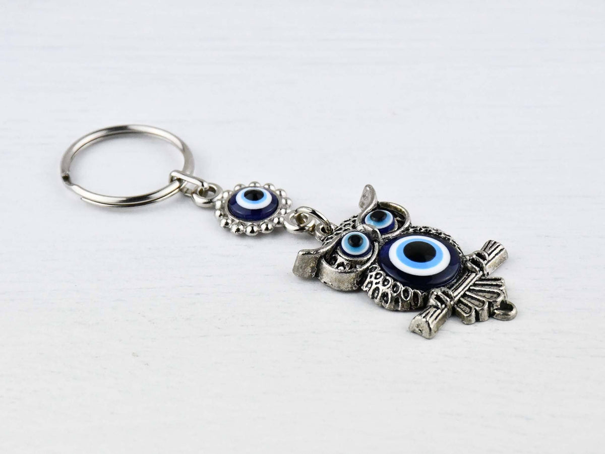 Evil Eye Keyring Owl Metal