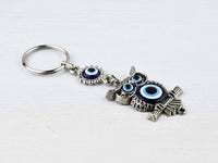 Evil Eye Keyring Owl Metal