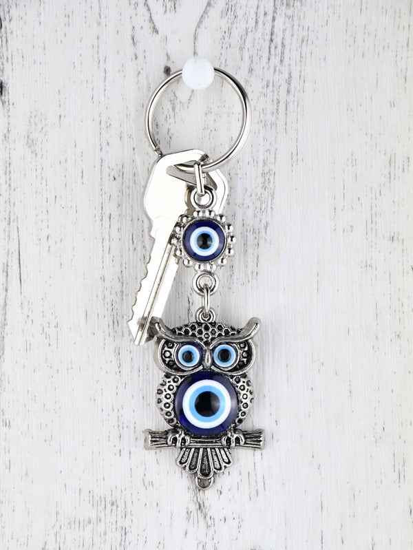 Evil Eye Keyring Owl Metal