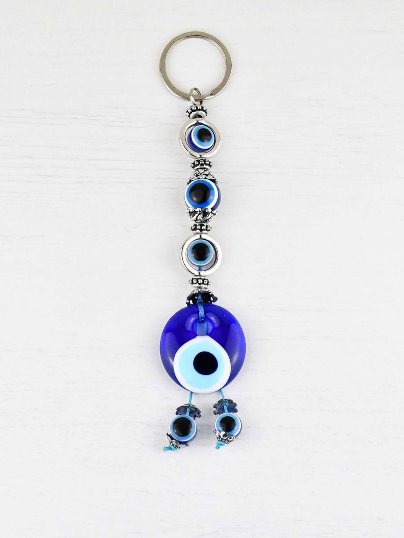 Evil Eye Keyring Triple Eye Beads