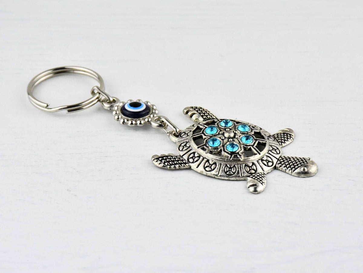 Evil Eye Keyring Turtle Metal