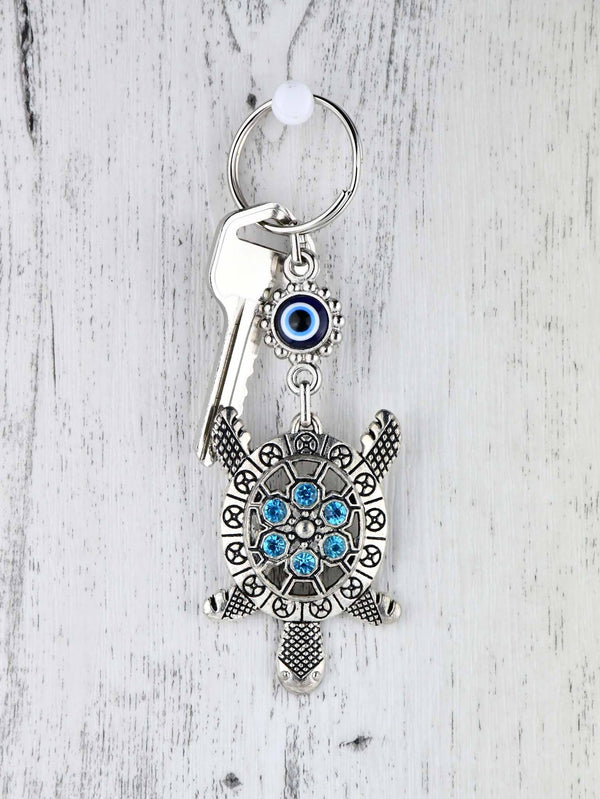 Evil Eye Keyring Turtle Metal