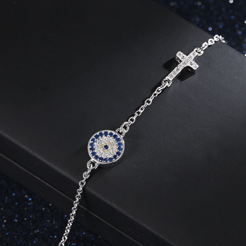 Evil eye and cross bracelet outlet