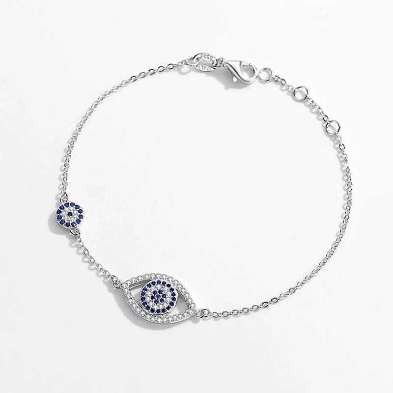 925 Double Evil Eye Sterling Silver Bracelet