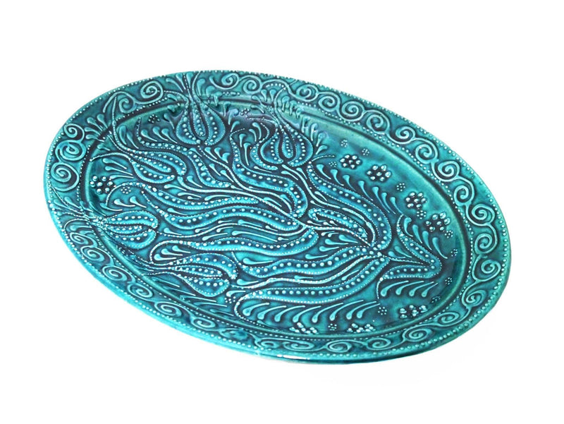 Handmade Serving Platter Turquoise Colour