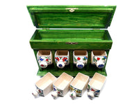 Hand painted Ceramic Chest Box Green
