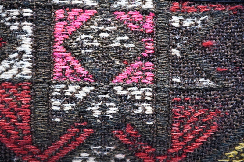 Turkish Wool Kilim Pouch Colourful Black