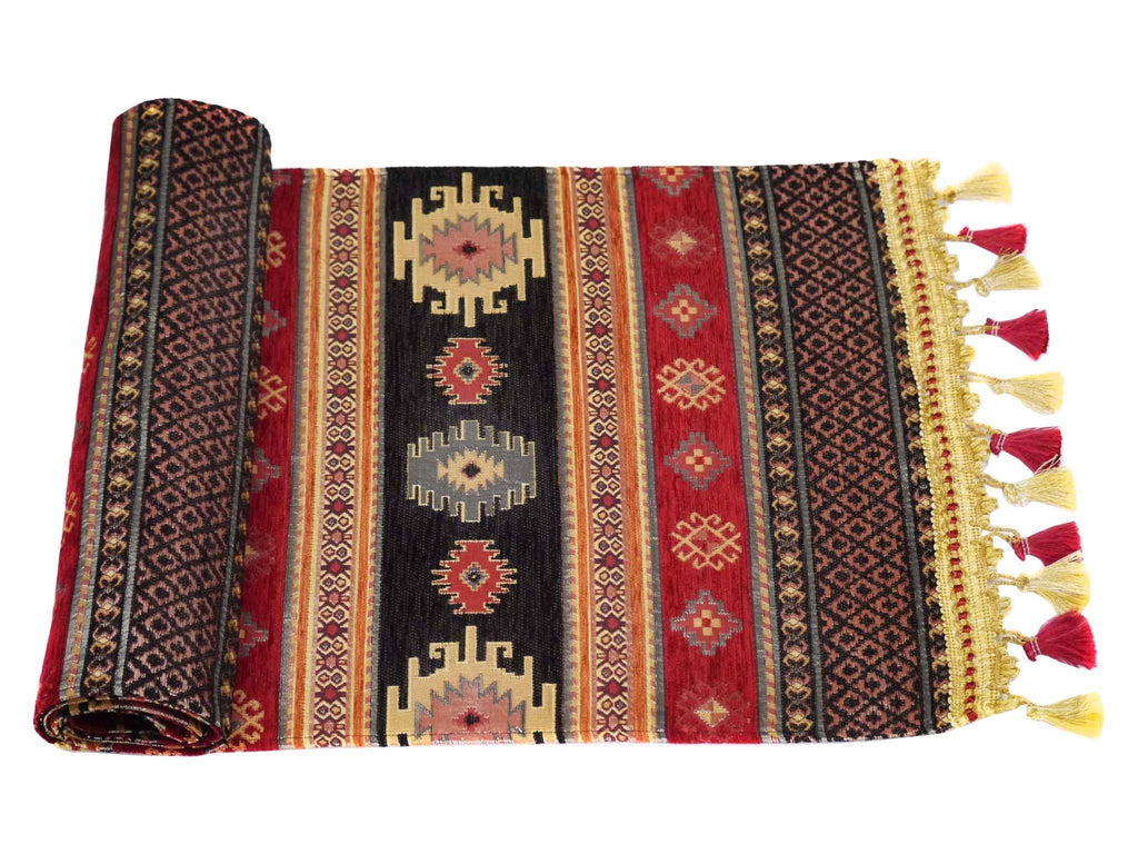 Table Runner Black Red Colour