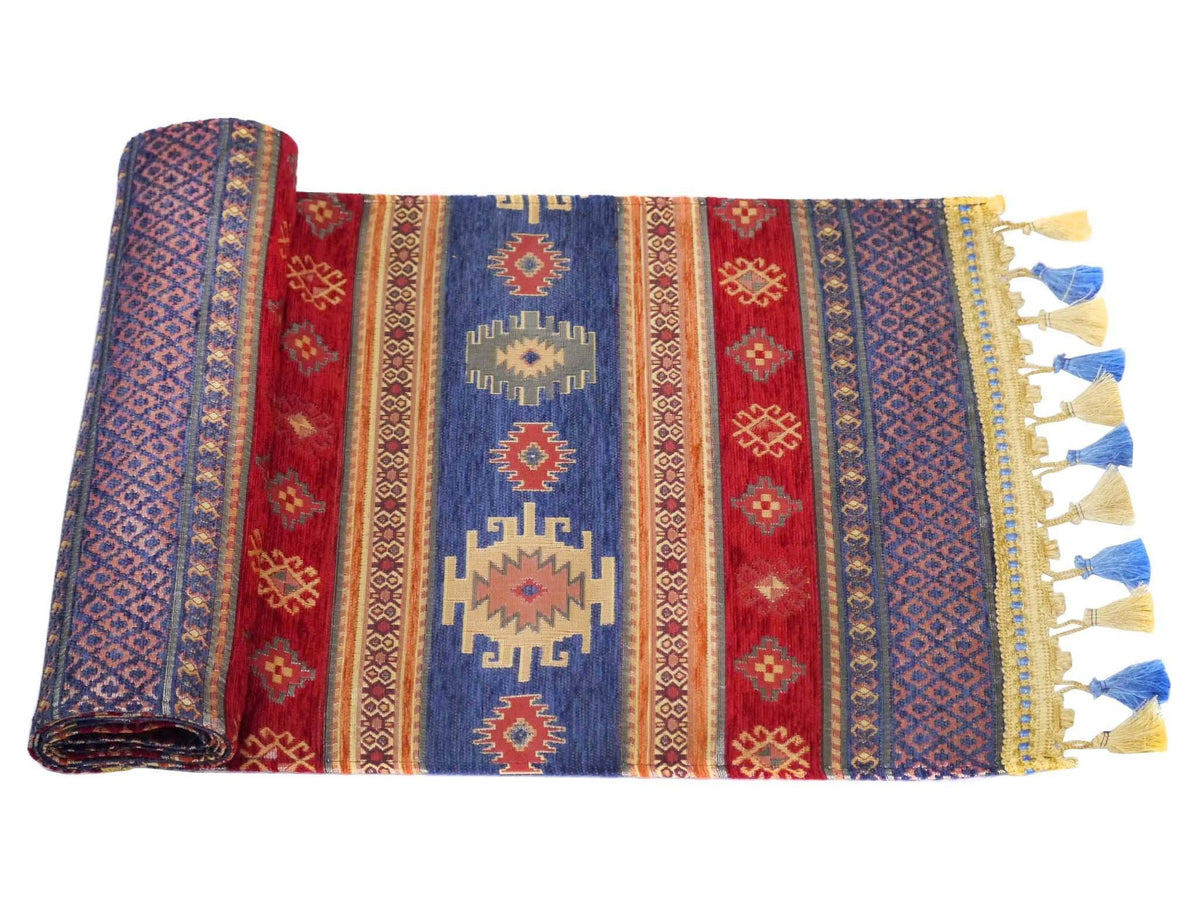 Table Runner Blue Red Colour