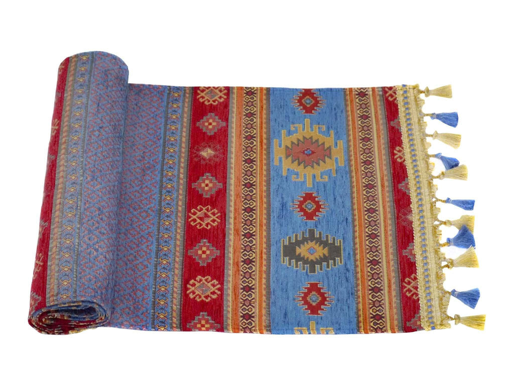Table Runner Blue Red Colour