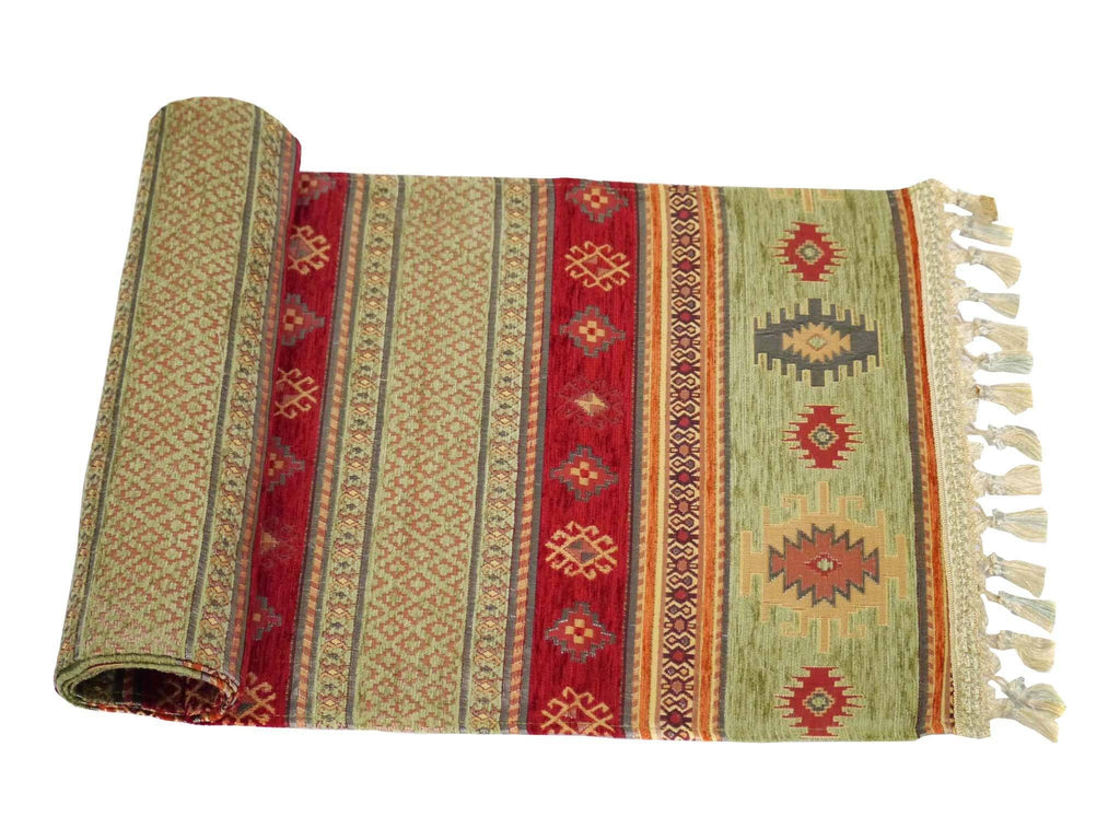 Turkish Table Runner Green Red Colour