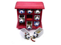 Hand painted ceramic drawers box red