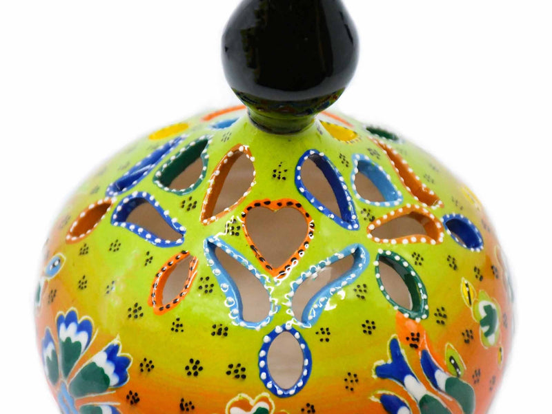 Turkish Candle Holder Large Pear Green Orange