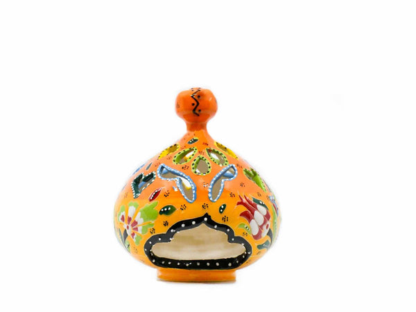 Turkish Candle Holder Pear Orange Flower