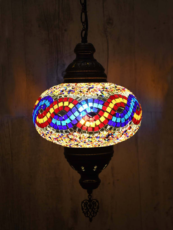 Turkish Pendant Light Colourful Blue Orange 