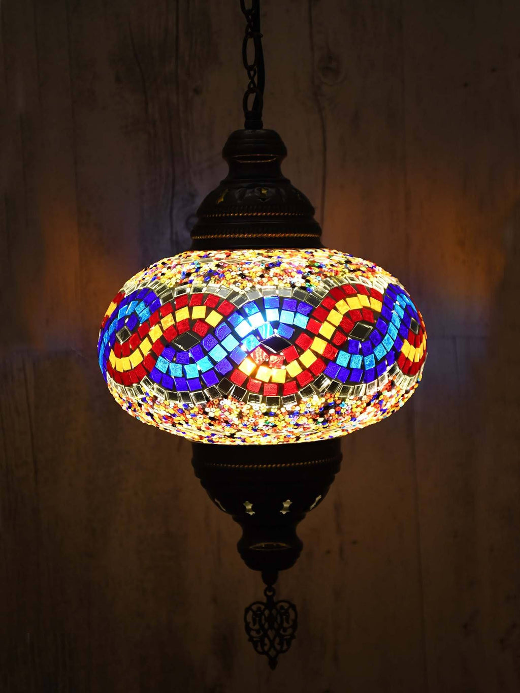 Turkish Pendant Light Colourful Blue Orange 