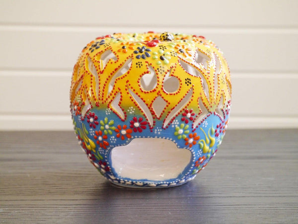 Turkish ceramic Candle holders yellow