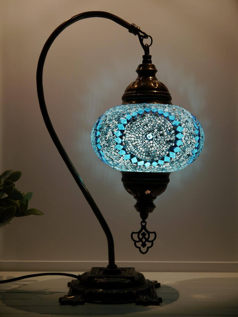 Aqua Colour Bedside Table Lamps