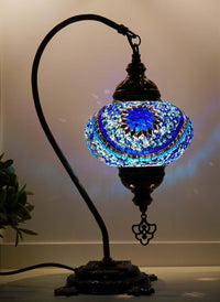Turkish Lamp Blue Aqua Round Star