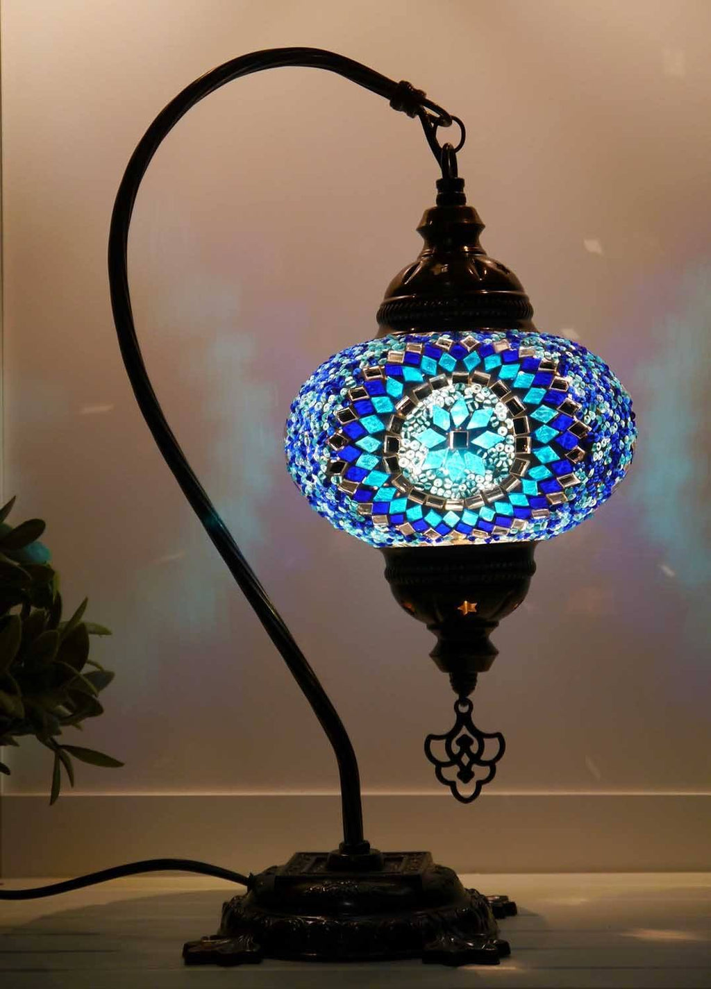 Turkish Lamp Blue Round
