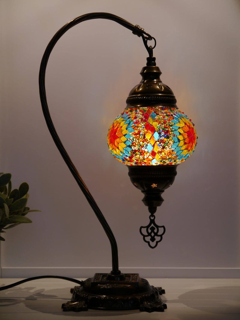 Turkish Lamp Hanging Multicoloured Star Beads Side