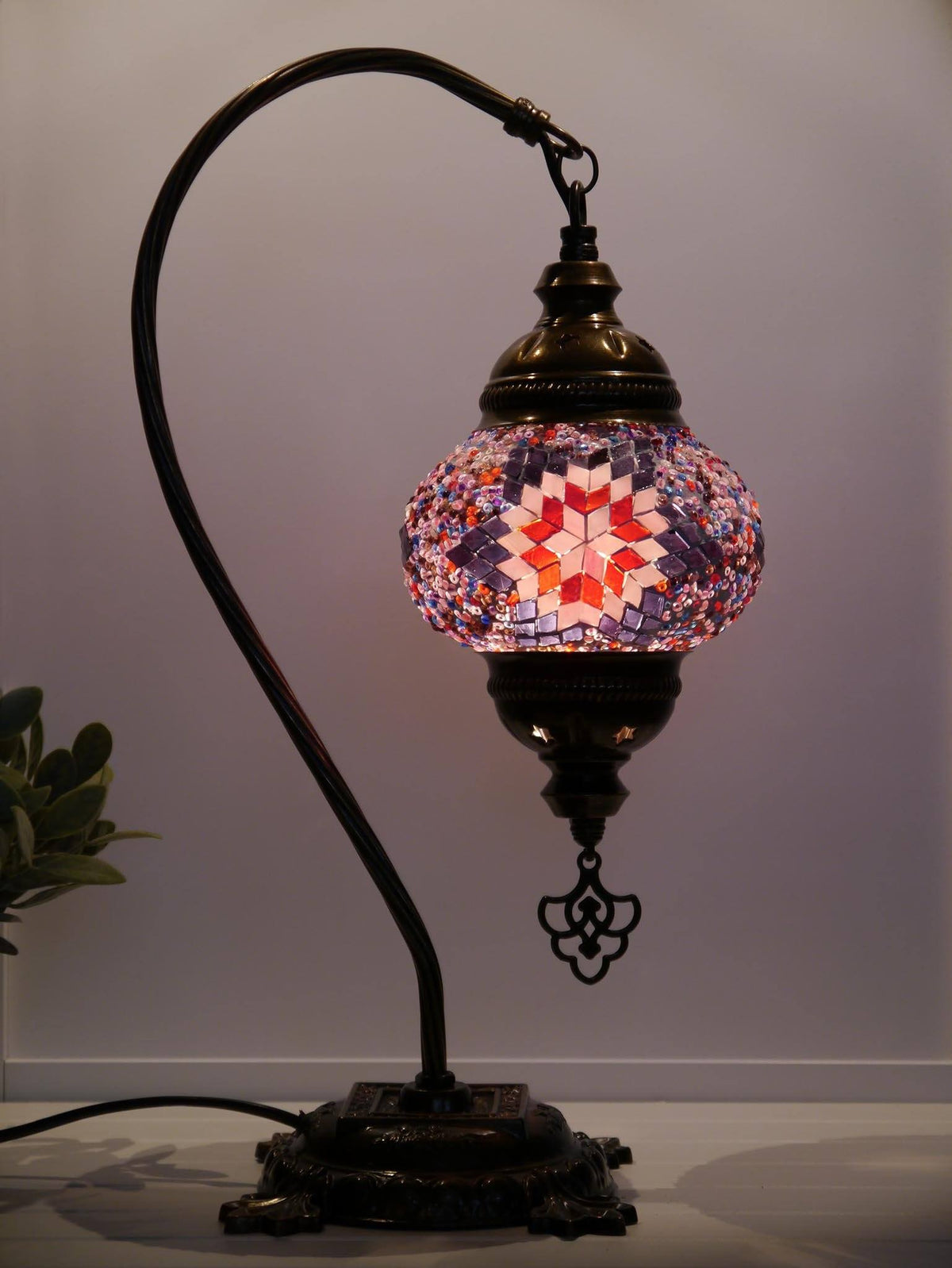 Turkish Lamp Hanging Purple Maroon Star