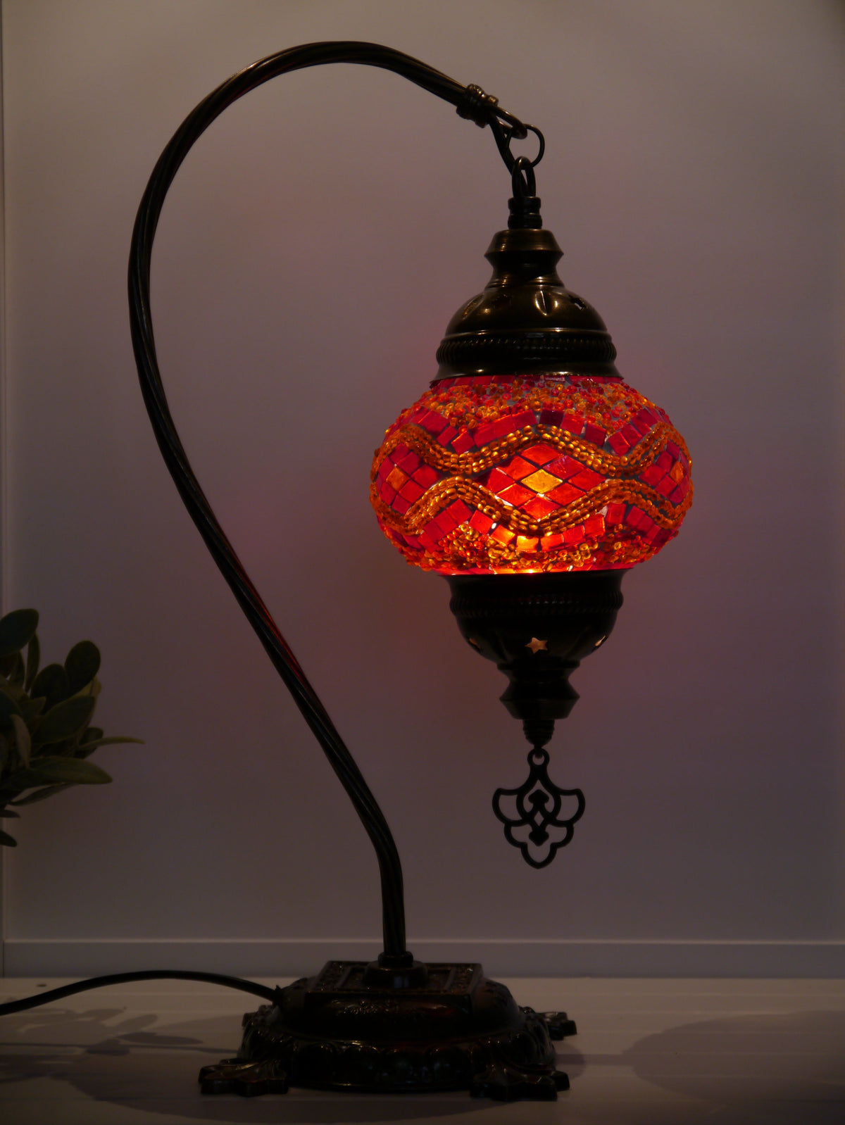 Turkish Lamp Hanging Red Long Kilim