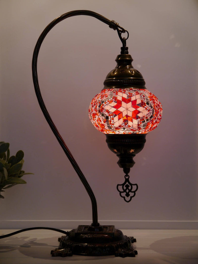 Turkish Lamp Hanging Red Pink Star Beads