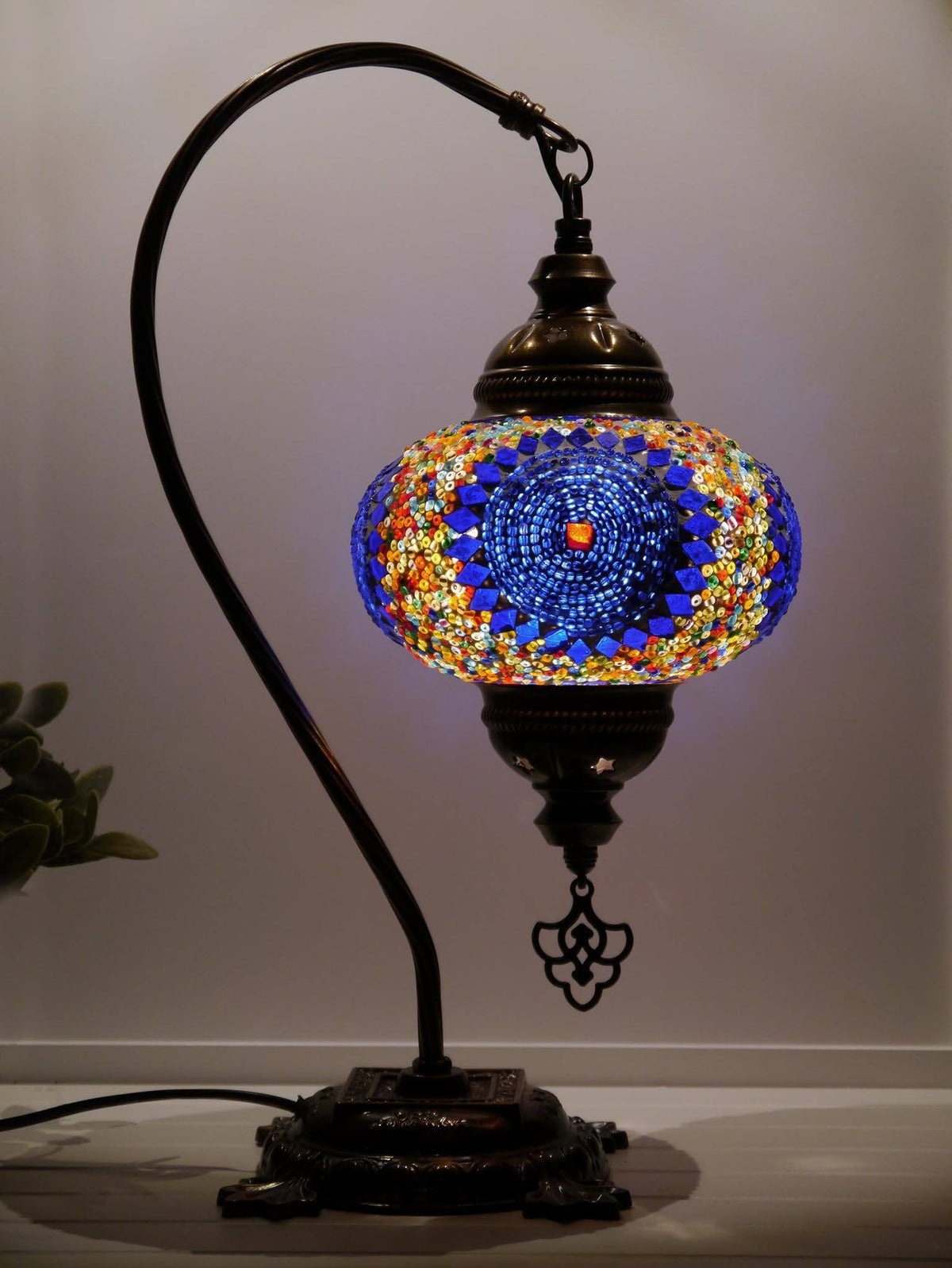 Turkish Lamp Multicoloured Beads Blue Circle