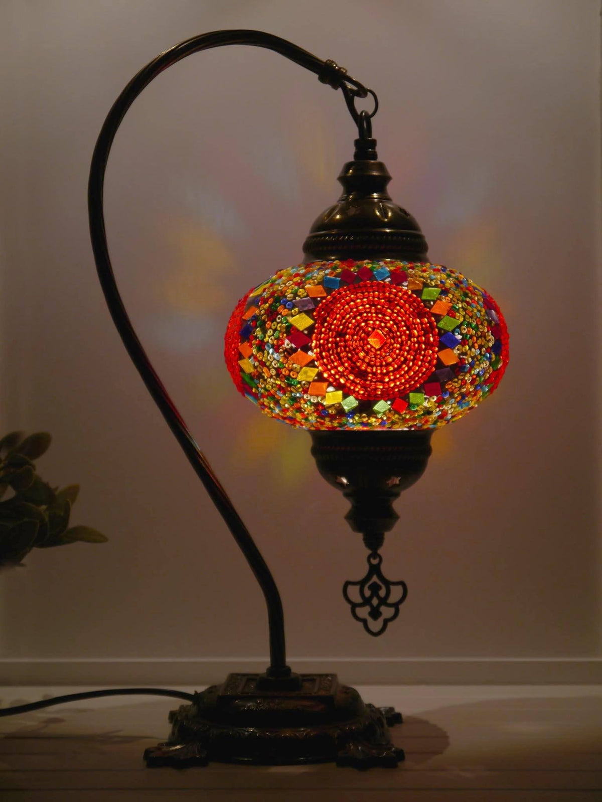 Turkish Lamp Multicoloured Beads Red Circle