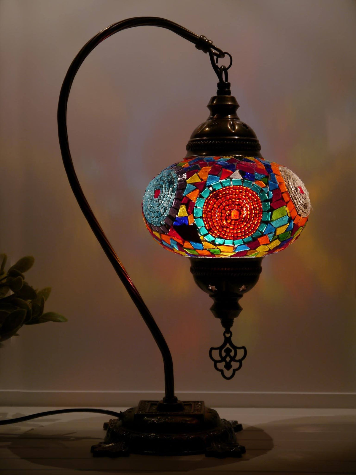 Turkish Lamp Multicoloured Mosaic Mix Circle New Side 3