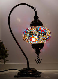 Turkish Lamp Multicoloured Red Aqua Circle