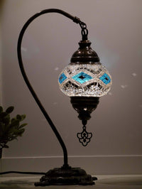 turkish mosaic lamp white aqua colour australia