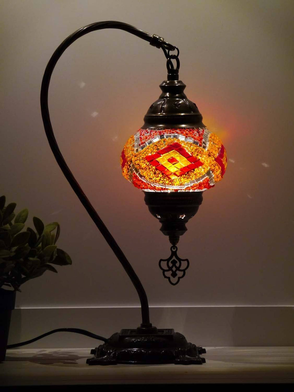 turkish mosaic lamp red orange colour australia