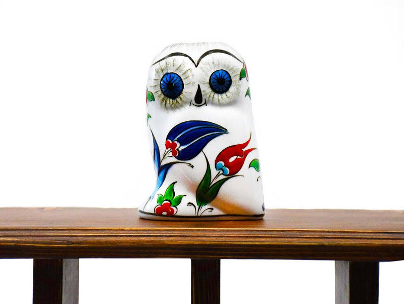 Turkish Owl Figurine Iznik Collection Medium