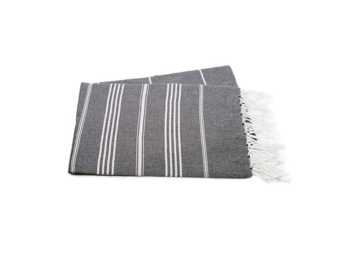 Turkish Towel Cotton Classic Striped Black 