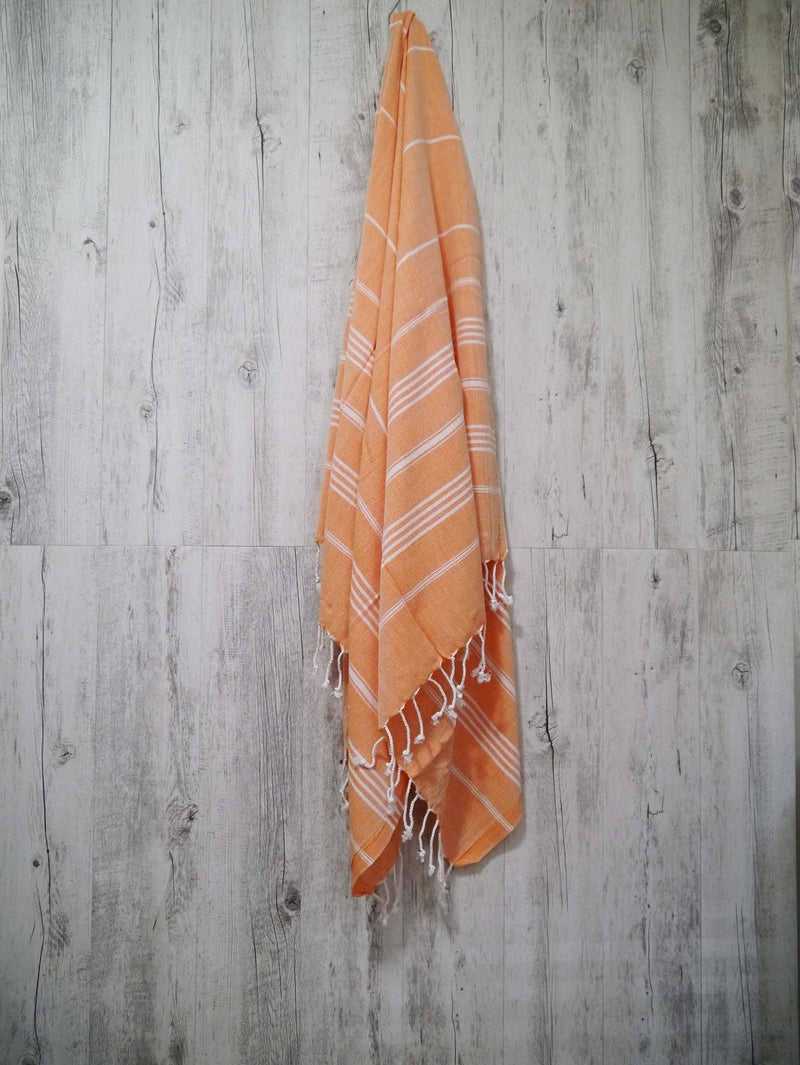 Turkish Towel Cotton Classic Striped Orange 