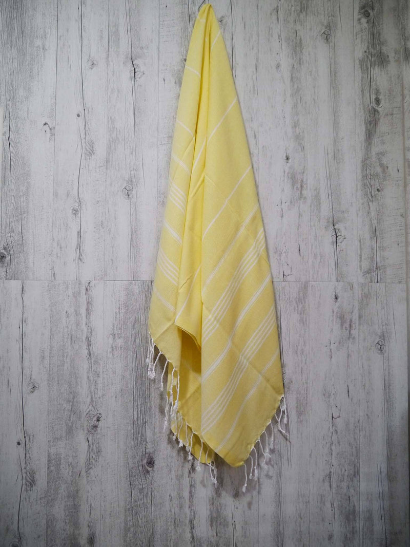 Turkish Towel Cotton Classic Striped Yellow