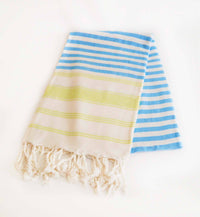 Turkish Towels St Tropez Collection Blue & Lime